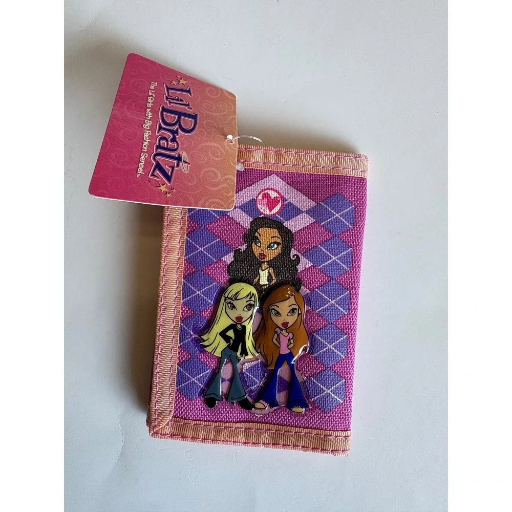 Vintage Lil Bratz Trifold Wallet Purple Pink Argyle Cherry Y2K MGA NWT